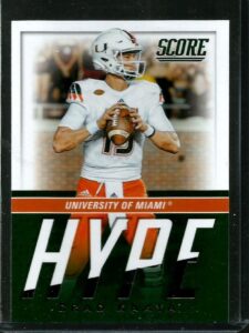 2017 score hype #15 brad kaaya miami hurricanes football nm-mt