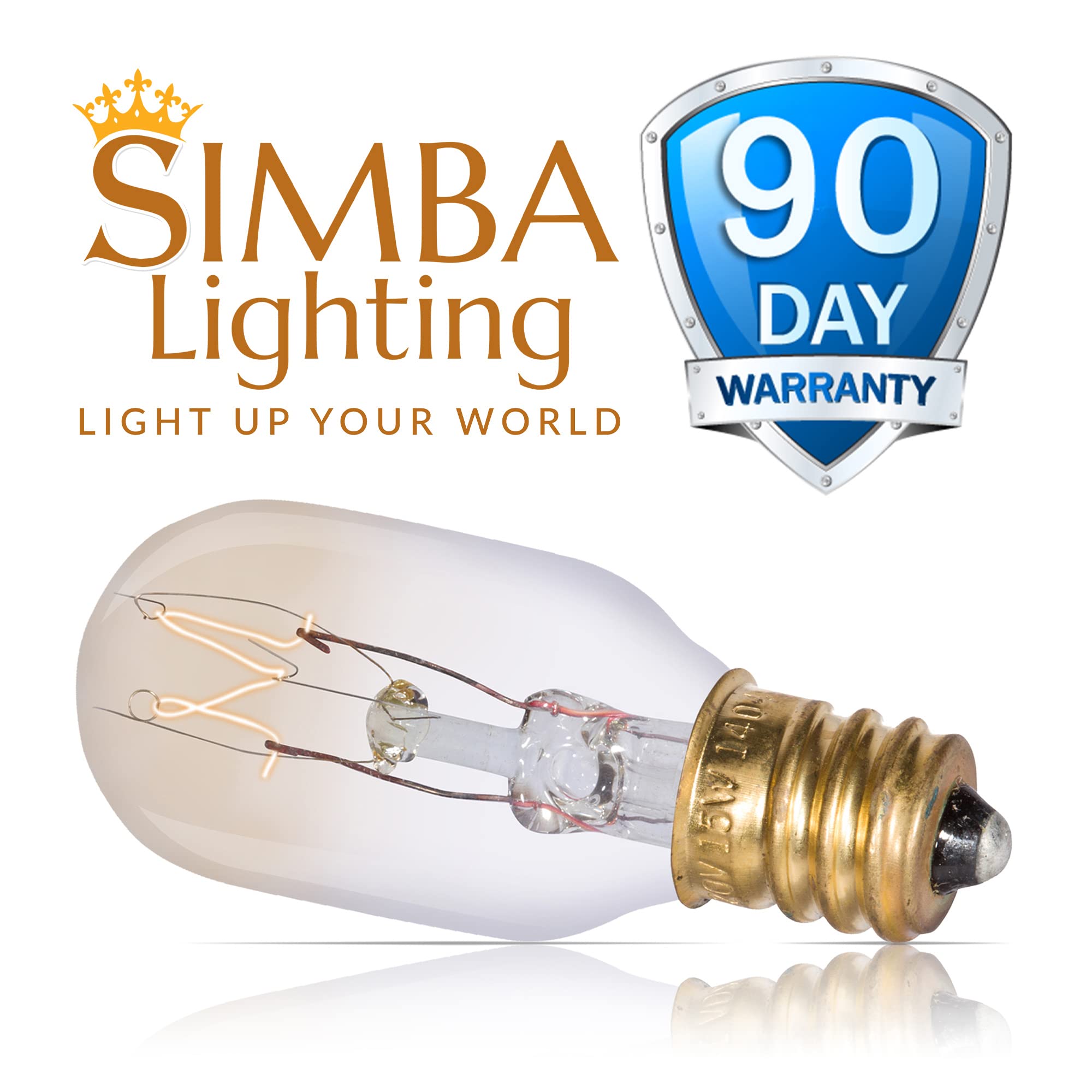 Simba Lighting T6.5 25W Replacement Bulb (12 Pack) for Himalayan Salt Rock and Basket, Plug in Aromatic Wax Warmer, Night Light, Mini Tube Shape, 120V, E12 Candelabra Base, Dimmable, 2700K Warm White