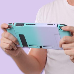 HEATFUN Dockable Case for Nintendo Switch, Hard Case for Nintendo Switch - Purple Green