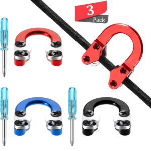 3 sets archery d loop compound bow metal d loop metal d ring buckle release nocking loop with screwdrivers for hunting accessories