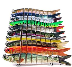 10pcs trout 4" fishing lures, slow sinking hard bait for bass, lifelike freshwater saltwater trout perch pike walleye fishing lure kit