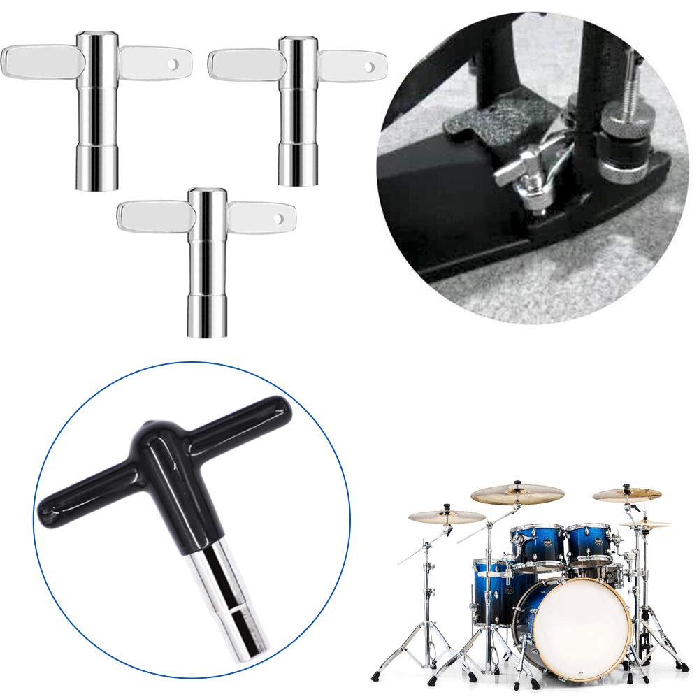 EASTROCK High Torque Drum Keys 4-pack with More Advanced Material Rubber And Plastic Handles Drum Key,Universal Drum Tuning Key Percussion Hardware Tool With Hole(Black)