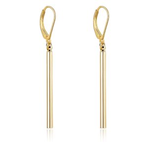 minimal long vertical bar dangle earrings for women gold plated simple geometric line stick drop earrings for men dainty fashion jewelry