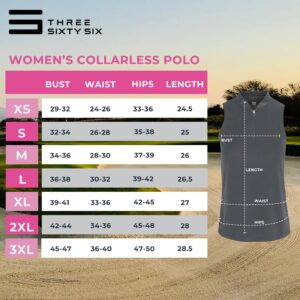 Three Sixty Six Womens Sleeveless Collarless Golf Polo Shirt with Zipper - Quick Dry Tank Tops for Women Coral