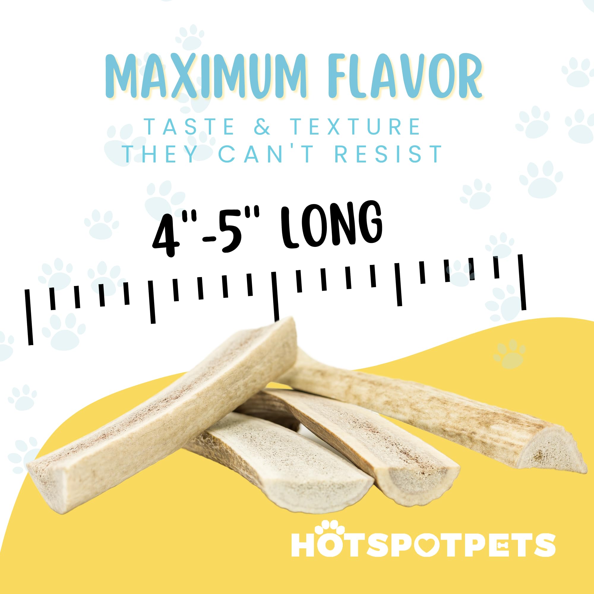 hotspot pets Split Elk Antlers for Dogs - 4-5 Inch Long Dog Chews,(3 Pack) Naturally Shed Elk Antler Bone for Medium Breed Aggressive Chewers - Made in USA - No Chemicals or Preservatives