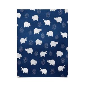 deny designs kangarui happy hippo blue poster, 18x24