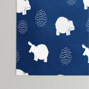 Deny Designs Kangarui Happy Hippo Blue Poster, 18x24