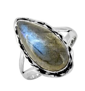 yotreasure labradorite solid 925 sterling silver split shank ring jewelry