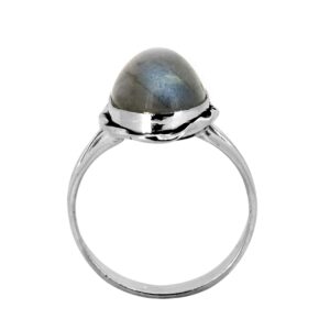 YoTreasure Labradorite Solid 925 Sterling Silver Split Shank Ring Jewelry