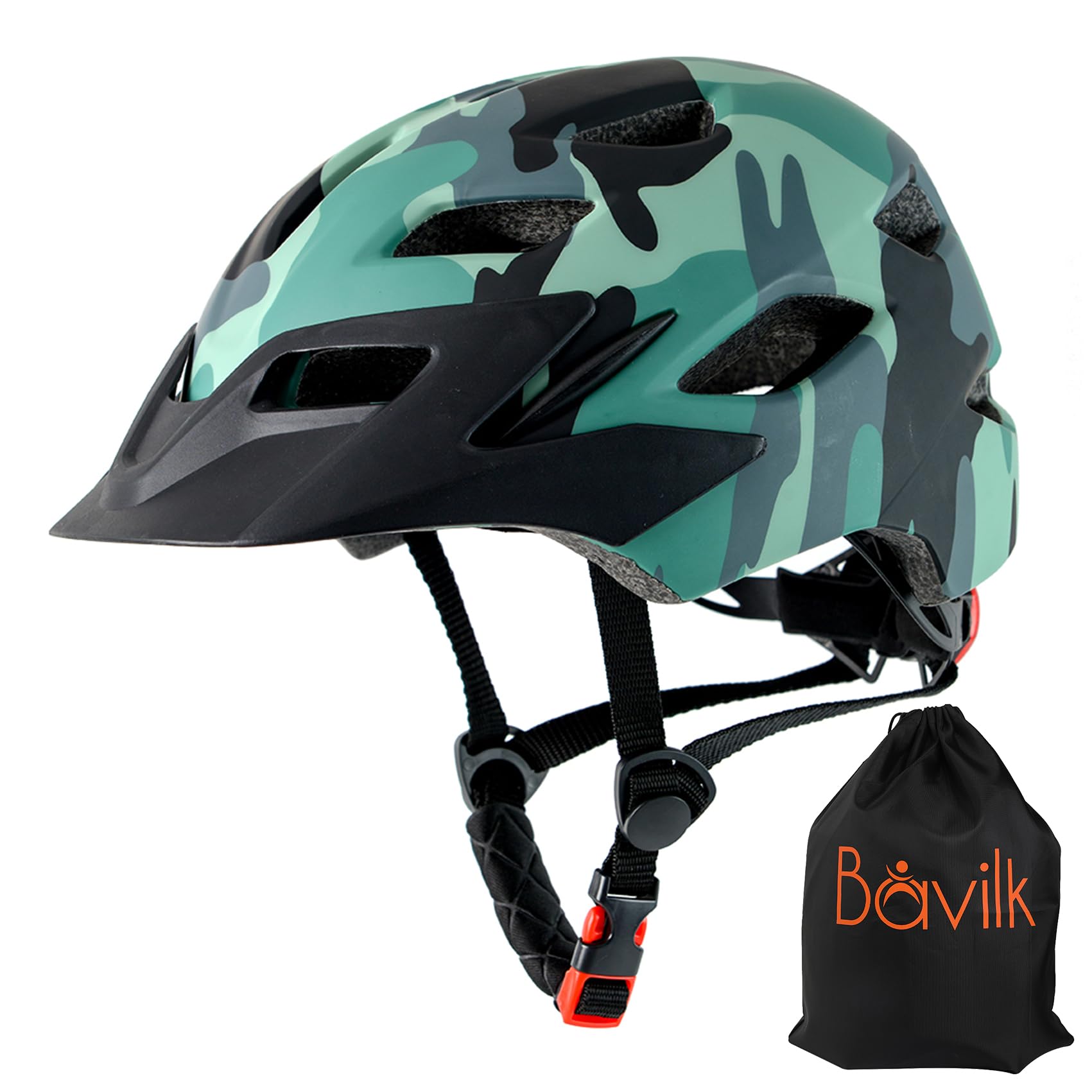 Bavilk Kids Bike Helmet Child Youth Adjustable Multi-Sport Bicycle Cycling Scooter LED Light Detachable Visor Girls Boys