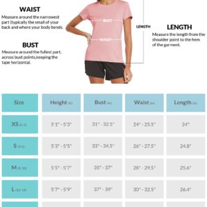 BALEAF Women's Short Sleeve Running Workout Shirts Athletic Tops Lightweight Quick Dry Training Yoga Crewneck Pink L