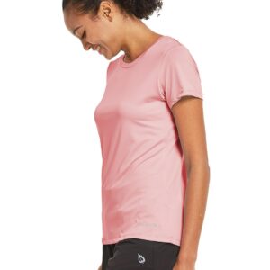 BALEAF Women's Short Sleeve Running Workout Shirts Athletic Tops Lightweight Quick Dry Training Yoga Crewneck Pink L