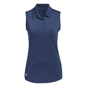 adidas golf women's ultimate365 primegreen sleeveless polo shirt, navy, small