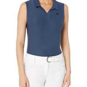 adidas Golf Women's Go-to Sleeveless Primegreen Polo Shirt, Navy, Large