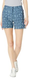 adidas golf women's 5-inch printed primegreen golf short, navy, 12