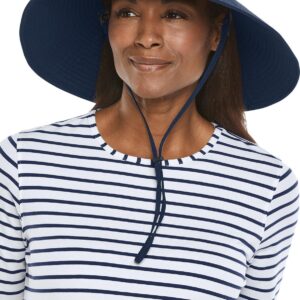 Coolibar UPF 50+ Women's Cyd Travel Beach Hat - Sun Protective (One Size- Navy)