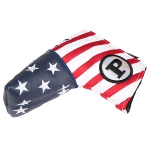 Golf Builder USA Stars and Stripes Golf Club Blade Putter Head Cover with Magnetic Closure