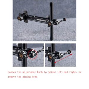 AMEYXGS Archery Recurve Bow Sight Accessories T Shape Archery Shooting Target Sight Adjustable Bowsight with 0.059" Optical Fiber Single Pin Bow Sight for Target Practice (Black)