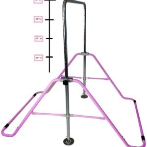 GYMPRO Kids Gymnastics Bar Horizontal Bar Junior Gymnastic Training Equipment Height Adjustable Climb Tower Balance Bar Asymmetric Bar Playground (Pink)