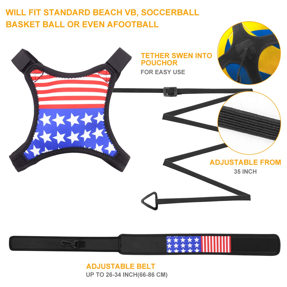 LuxSports Volleyball Training Equipment Aid Great Trainer for Solo Practice Premium Solo Trainer, Perfect for Beginners Practicing Serving