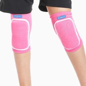 ANKOMINA Children Kids 2 Pairs Knee Pad and Elbow Support Set,Anti-Slip Breathable Flexible Elastic Knee Brace Knee Elbow Support Protector for Volleyball Football Dance Yoga Skating Baskeball Sport