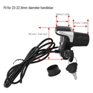 36V E-Bike Twist Grip Throttle with LCD Display and Key Lock, Universal Fit, Easy Install Handlebar Power Indicator for Electric Bikes/Scooters/Motorcycles