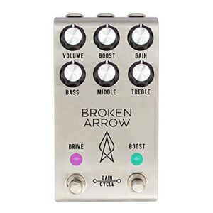 jackson audio broken arrow v2 comprehensive overdrive guitar effects pedal, silver (brokenarrowv2)