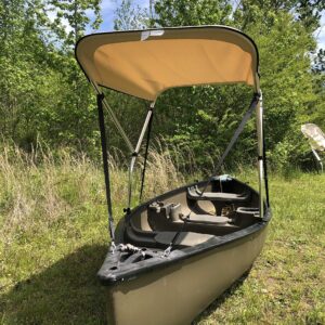 Beige 2' by 5' Sun Shade/Canopy/Umbrella for Canoe/Kayak by Cypress Rowe Outfitters, Blocks UV, Rain