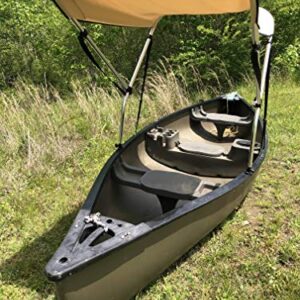 Cypress Rowe Outfitters Beige Canoe/Kayak Sun Shade/Canopy Bimini Top - Perfect Umbrella for Kayaking, Canoeing, Fishing Awning to Block UV & Heat Rays and Rain Protection