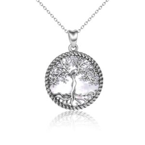 onefinity tree of life necklace sterling silver mother of pearl tree of life pendant jewelry for women men gifts