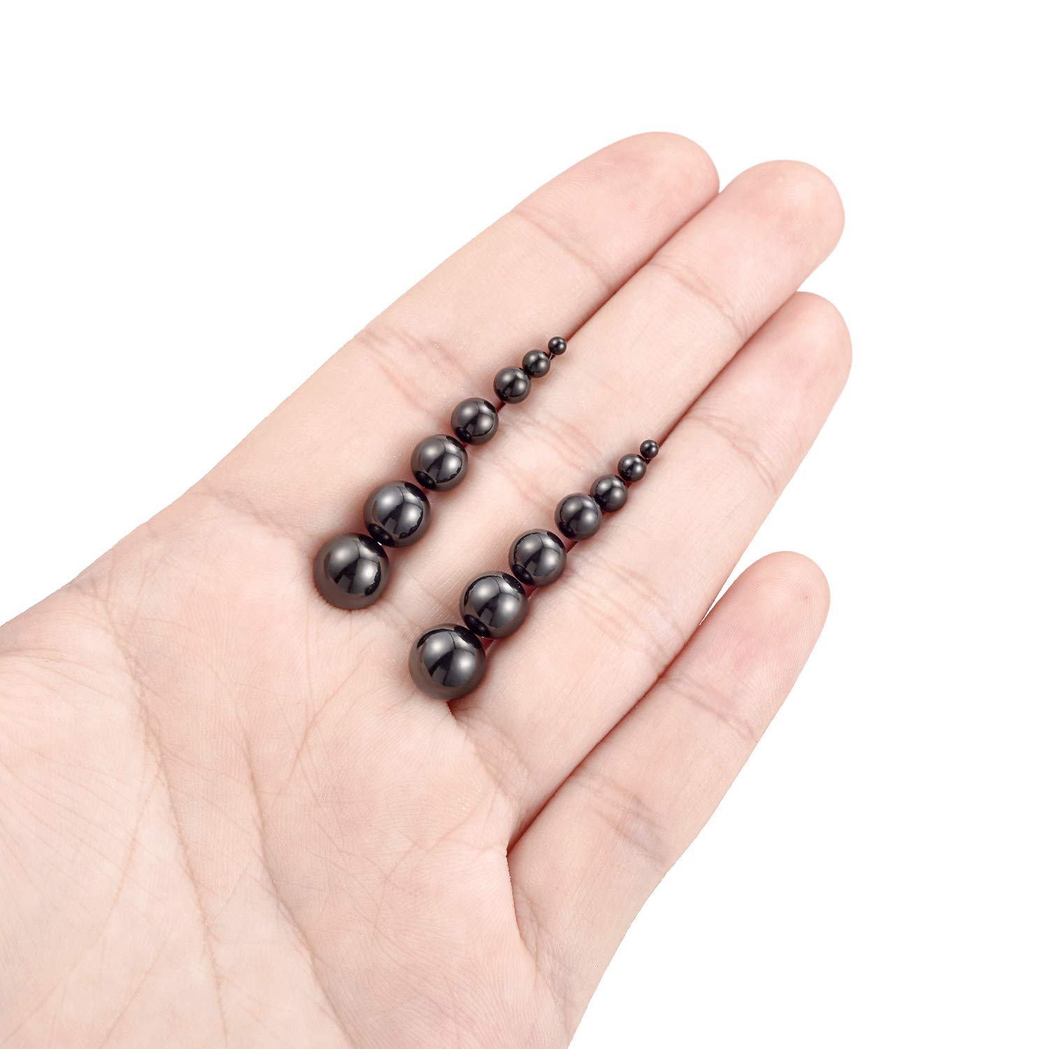 Tornito 14 Pairs Stainless Steel Ball Stud Earrings Barbell Cartilage Tragus Helix Ear Piercing For Men Women 2-8mm Silver Black