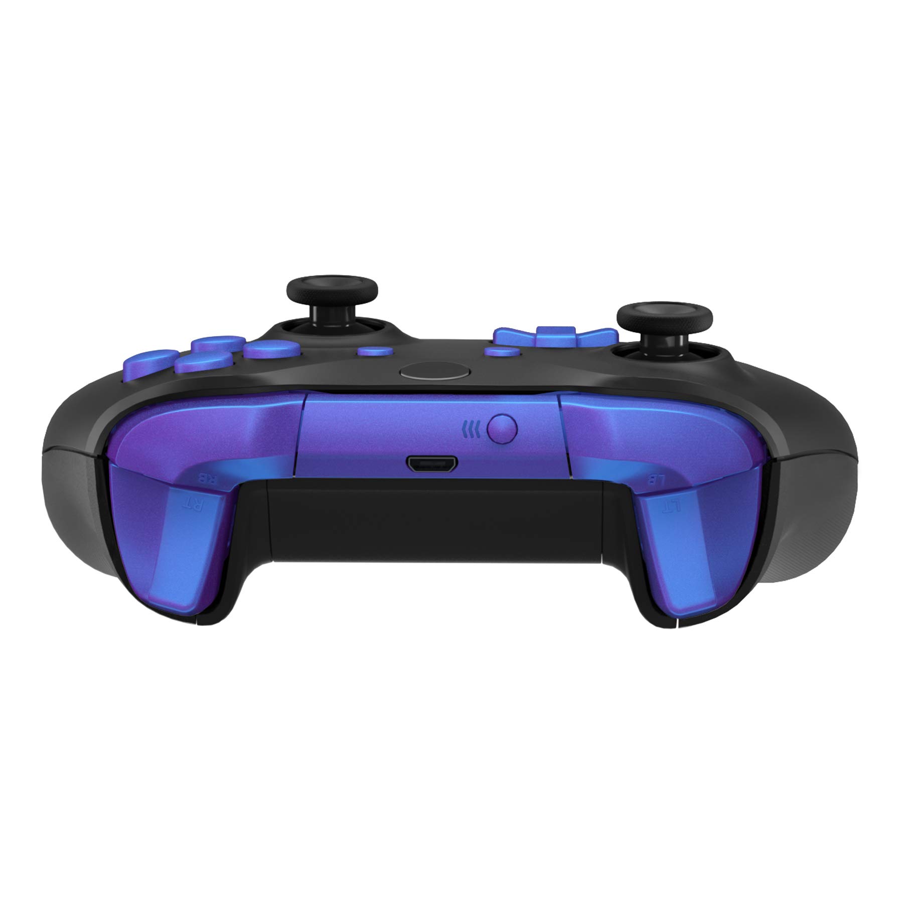 eXtremeRate LB RB LT RT Bumpers Triggers D-Pad ABXY Start Back Sync Buttons, Chameleon Purple Blue Full Set Buttons Repair Kits with Tools for Xbox One S & Xbox One X Controller (Model 1708)