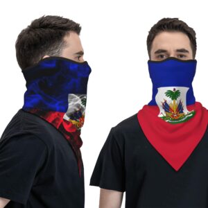 Ninvstg 3pcs Haitian Haiti Flag Outdoor Half Face Scarf Bandana Breathable Neck Gaiter Balaclava