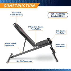 Marcy Adjustable Utility Weight Bench with Incline, Flat & Decline Positions MKB-211