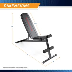 Marcy Adjustable Utility Weight Bench with Incline, Flat & Decline Positions MKB-211