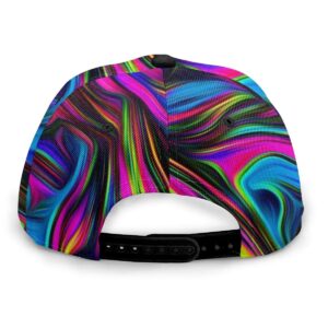 YEGFTSN Baseball Cap Men Women - Colorful Tie Dye Adjustable 3D Printed Snapback Flat Bill Hip Hop Hat