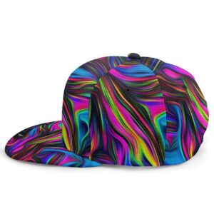 YEGFTSN Baseball Cap Men Women - Colorful Tie Dye Adjustable 3D Printed Snapback Flat Bill Hip Hop Hat