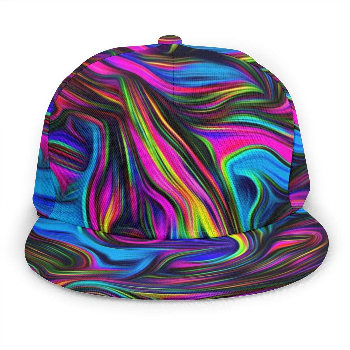 YEGFTSN Baseball Cap Men Women - Colorful Tie Dye Adjustable 3D Printed Snapback Flat Bill Hip Hop Hat