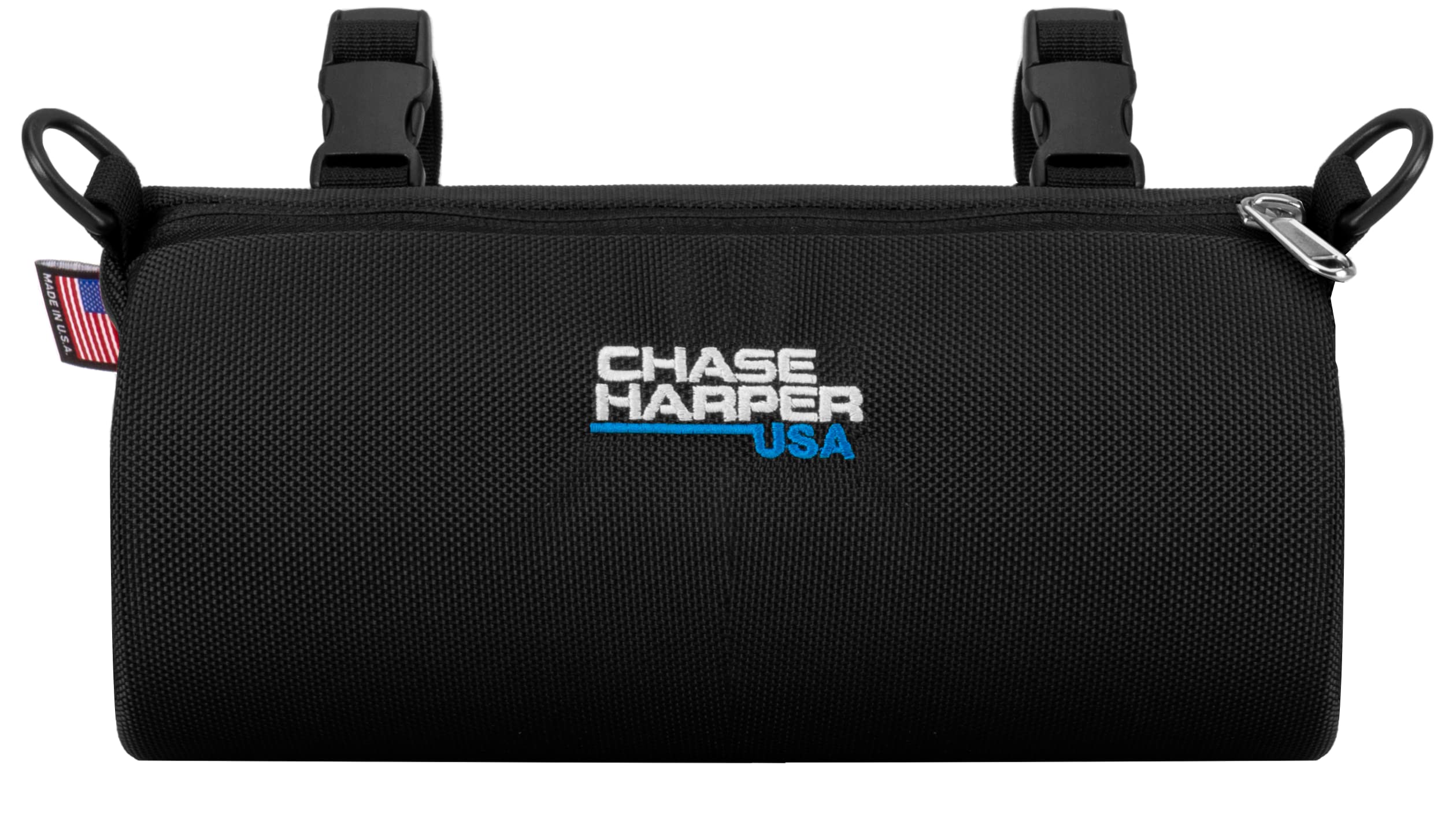 Chase Harper USA Bicycle Barrel Bag - Water-Resistant, Tear-Resistant, Industrial Grade Ballistic Nylon with Universal Mounting System - Black