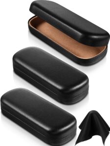 frienda 3 pieces black hard shell glasses case portable hard eyeglasses case pocket size sunglasses case for men women student