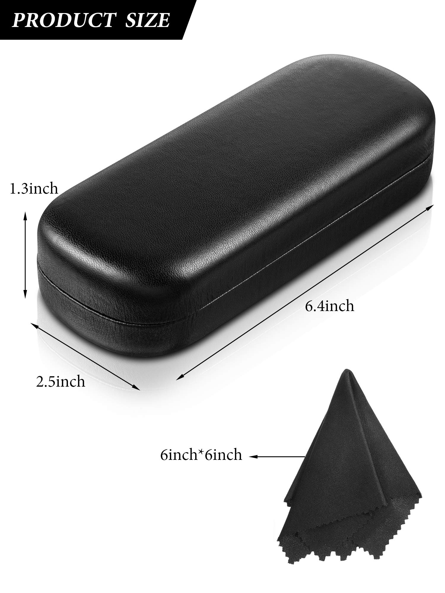 Frienda 3 Pieces Black Hard Shell Glasses Case Portable Hard Eyeglasses Case Pocket Size Sunglasses Case for Men Women Student