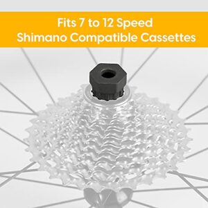 BIKEHAND Bike Bicycle Compatible with Shimano Freewheel and Cassette Install Removal Tool Fits 12-Spline 22.6mm Tool Fittings - NOT Compatible with Sram XD Drive System