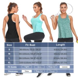 Women Workout Tank Tops Racerback Running Sleeveless Shirts Loose Fit Muscle Top for Yoga Exercise Gym Tennis X-Large