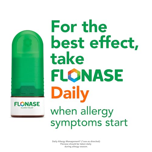 Flonase Allergy Relief Nasal Spray, 24 Hour Non Drowsy Allergy Medicine, Metered Nasal Spray - 72 Sprays - Fall and Seasonal Allergy Relief