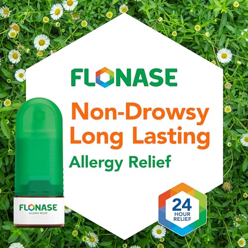 Flonase Allergy Relief Nasal Spray, 24 Hour Non Drowsy Allergy Medicine, Metered Nasal Spray - 72 Sprays - Fall and Seasonal Allergy Relief