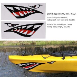 Waterproof Kayak Stickers, Kayak Accessories, 2pcs Non-Toxic DIY Funny Teeth Mouth Sticker Decal for Kayak, Canoe, Fishing Boat, Dinghy Decoration