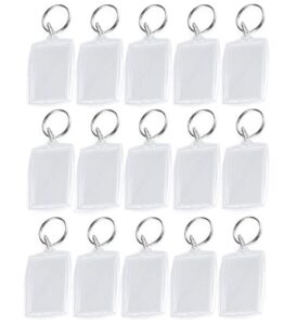 vipolish 25pcs acrylic photo frame keyring clear blank diy photo image keychain wallet friendly picture frame framework key buckle ring for women and men rectangle shape