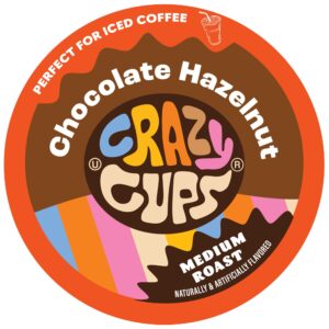 crazy cups flavored hot or iced coffee for keurig k-cup machines, better than hazelnut, recyclable pods, 22 count