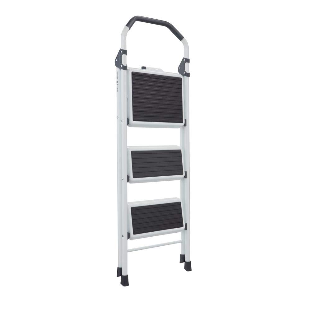 Gorilla Ladders 3-Step Steel Lightweight Step Stool Ladder 225 lbs. Load Capacity Type II Duty Rating