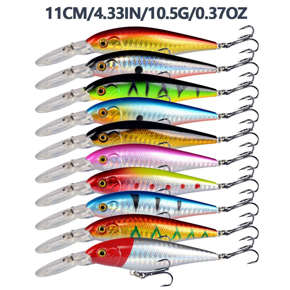 Aneew Bulk 56 Pack Topwater Fishing Bass Lures Kit Tackle Crankbait Swimbaits Jerkbaits Minnow Popper Pencil Vib Hard Baits Trout Pike Musky Walleye Perch Treble Hook Freshwater Saltwater